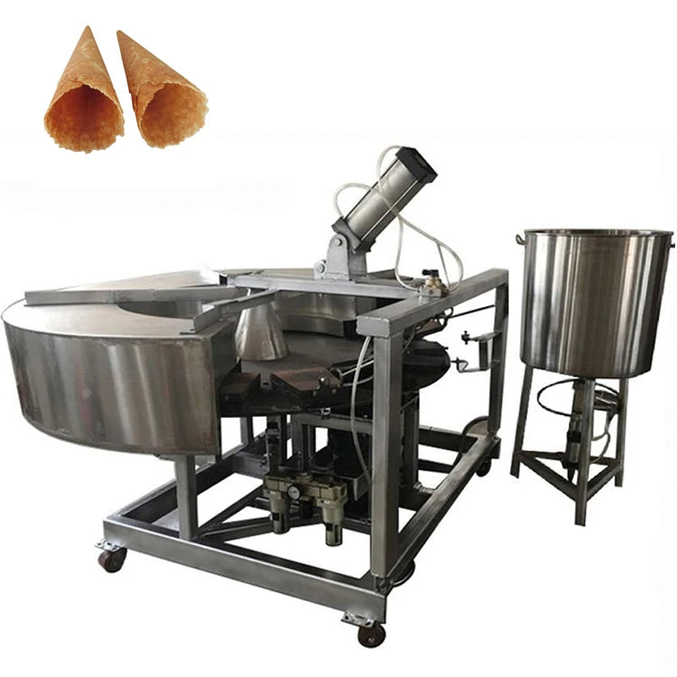 Customized Small Commercial Stroopwafel Line High Efficiency Ice Cream Cone Crispy Egg Roll Waffle Maker Top Selling