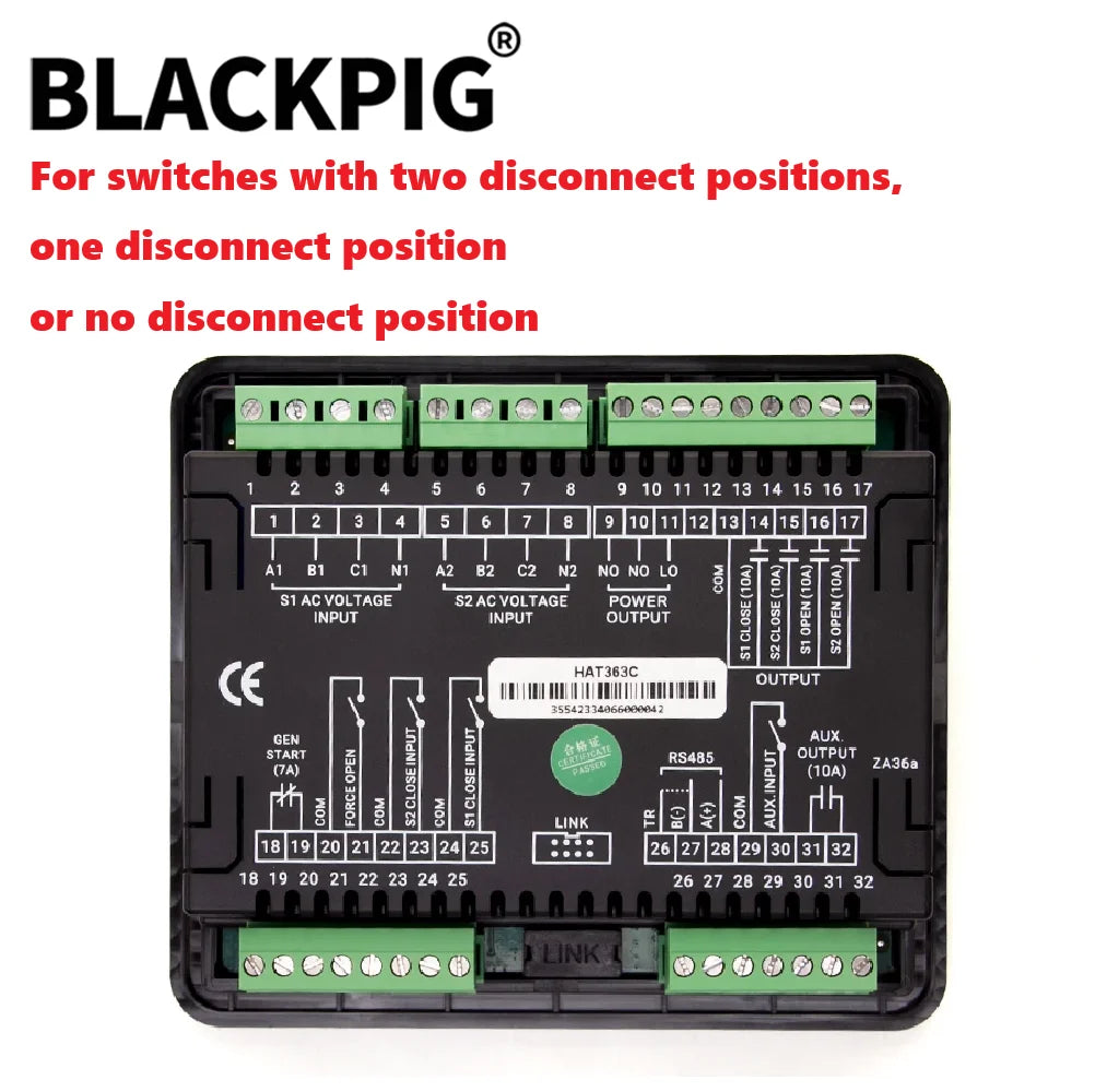HAT363C SmartGen ATS controller Generator Dual Power Automatic Switch Control Module With RS485 Isolated Communication Port