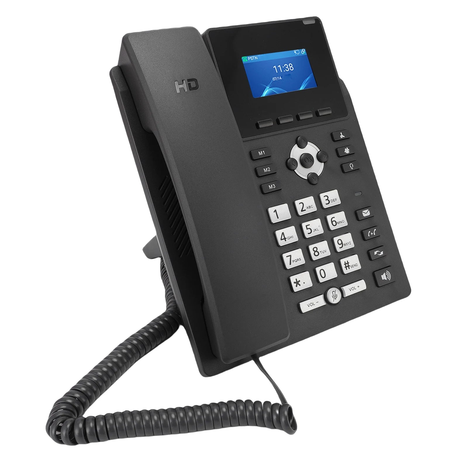 Smart IP Phone Desktop Business Media Phone with Handset Open SIP VoIP Account 2.4 in Color Display Dual Gigabit Ethernet Ports