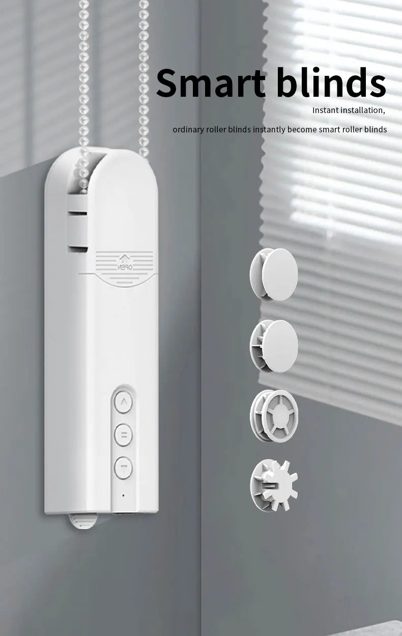 Built-in WiFi Smart DIY Motorized Chain curtain motor （plug-in model），APP/voice/remote timer settings (without gateway）