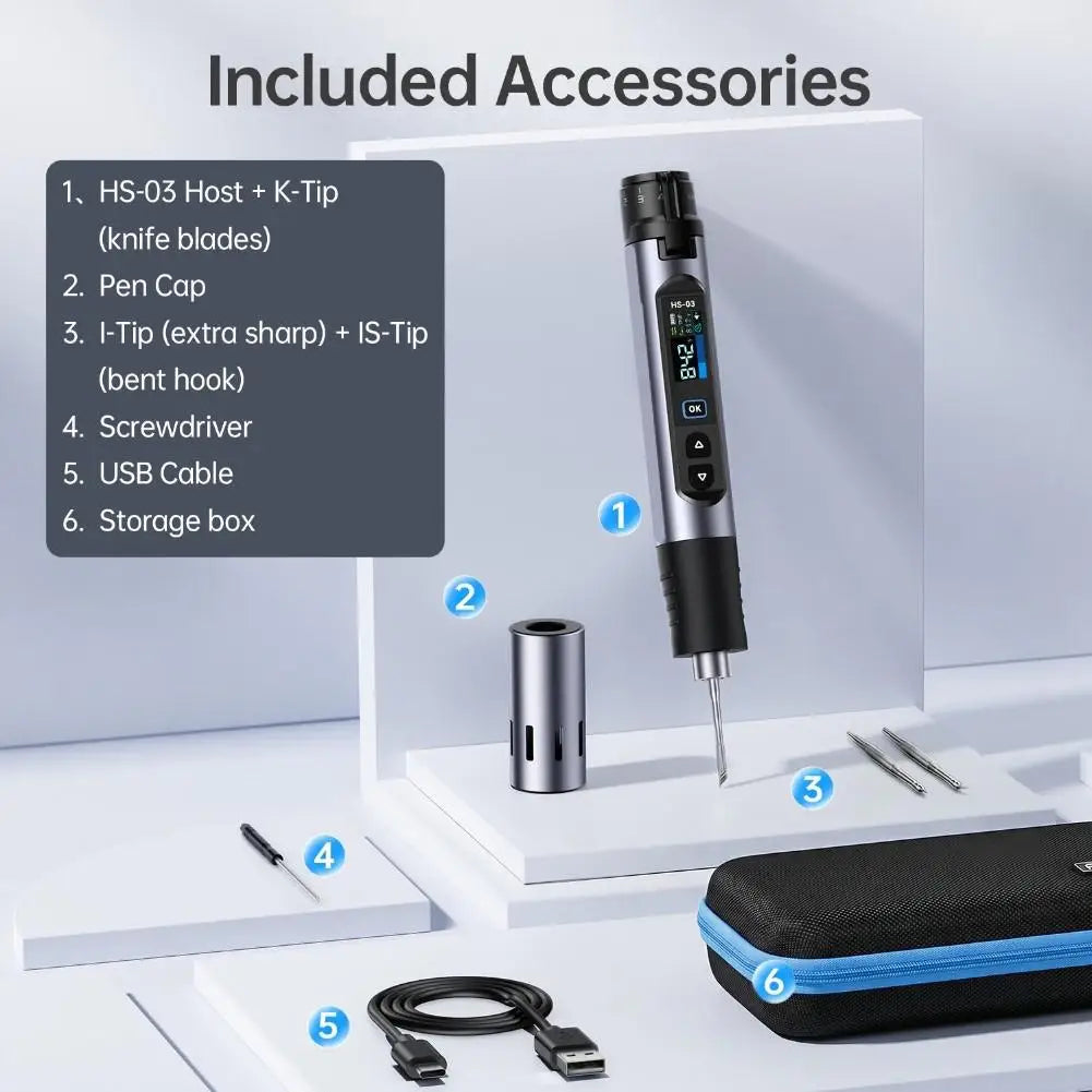 For FNIRSI HS-03 Wireless Electronic Maintenance Pen  Smart Thermal Tool With Auto Sleep Rechargeable TypeC Interfac