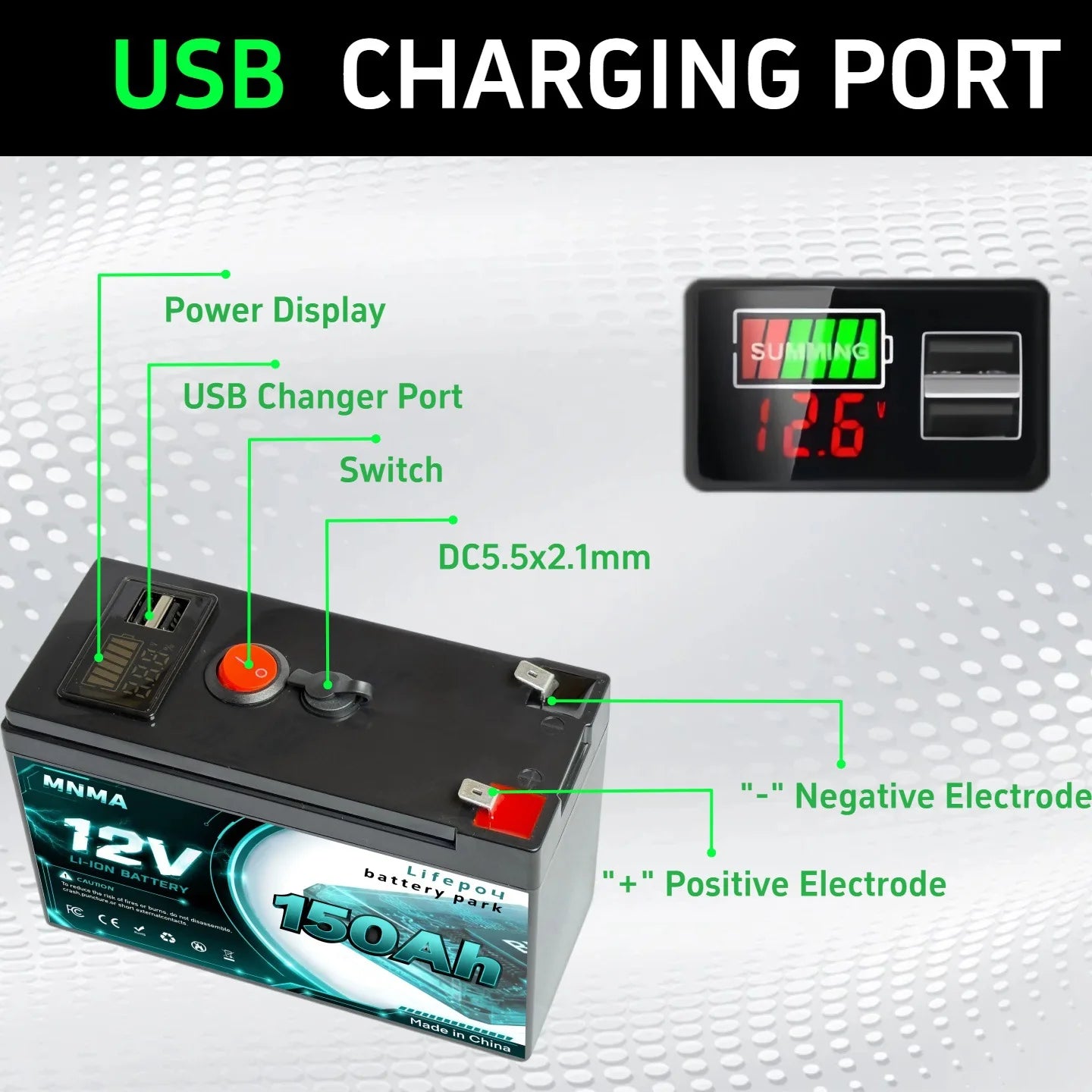 Household Energy Storage Power Supply 12.8V 150Ah LiFePO4 Battery for Household Children's Toy Cars Solar Energy Storage