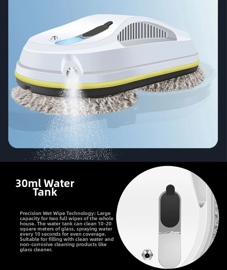 Clean Robot Auto-Spray Window Cleaning Robot Electric Glass Cleaner with Remote Control 360° Safety Rope & Suction High-Rise