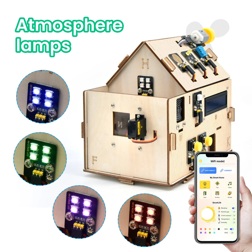 Keyestudio Smart Home IOT Kit With ESP32 Board C language And MicroPython For Arduino ESP32 STEAM Smart House DIY Electronic Kit