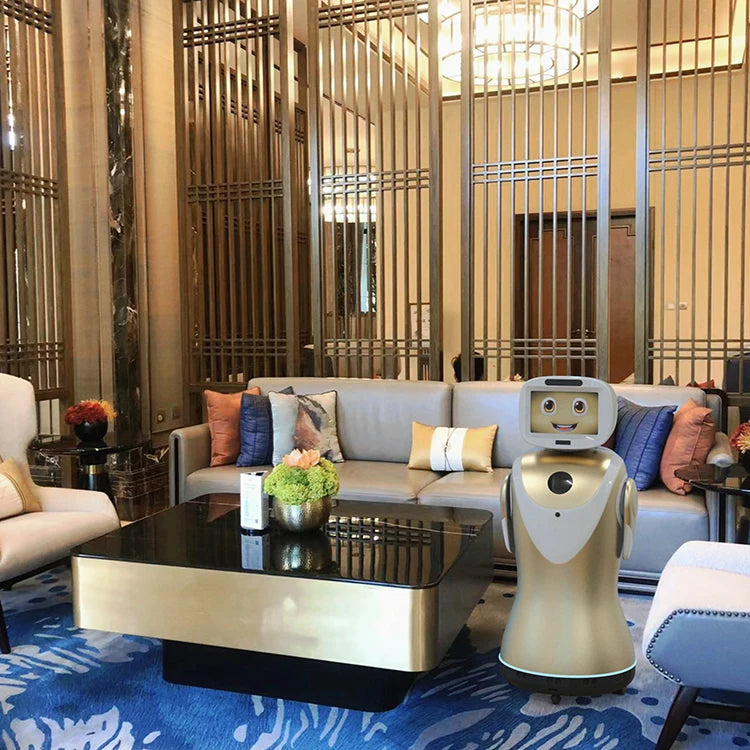 Customized Intelligent AI Interactive Communication Commercial Reception Robot with Dancing Greeting for Promotion