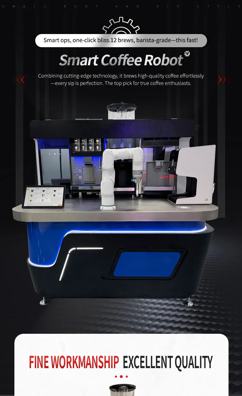 Customizable Appearance Auto Intelligent Coffee Robot Bar & Vending Machine Robotic Arm Commercial AI Smart Robot Barista Maker
