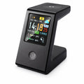 Smart WiFi weather clock, featuring wireless charging for watches, digital table clock, real-time weather display, touch control
