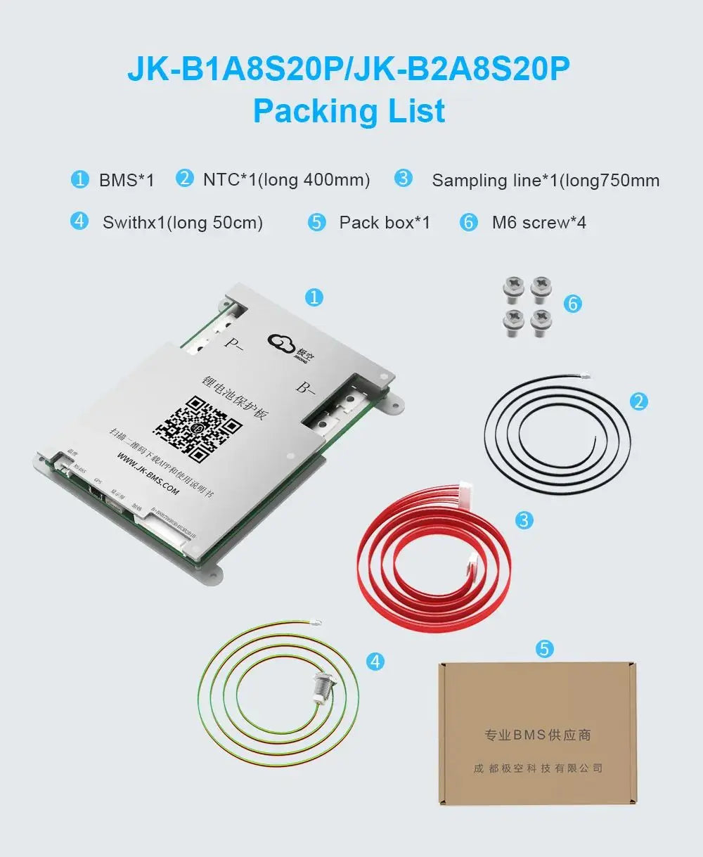 Smart BMS BD6A8S10P 4S 5S 6S 7S 8S 12V 24V Battery With 0.6A Active Balance BMS LiFePO4 Li-ion LTO Battery Storage Bluetooth BMS