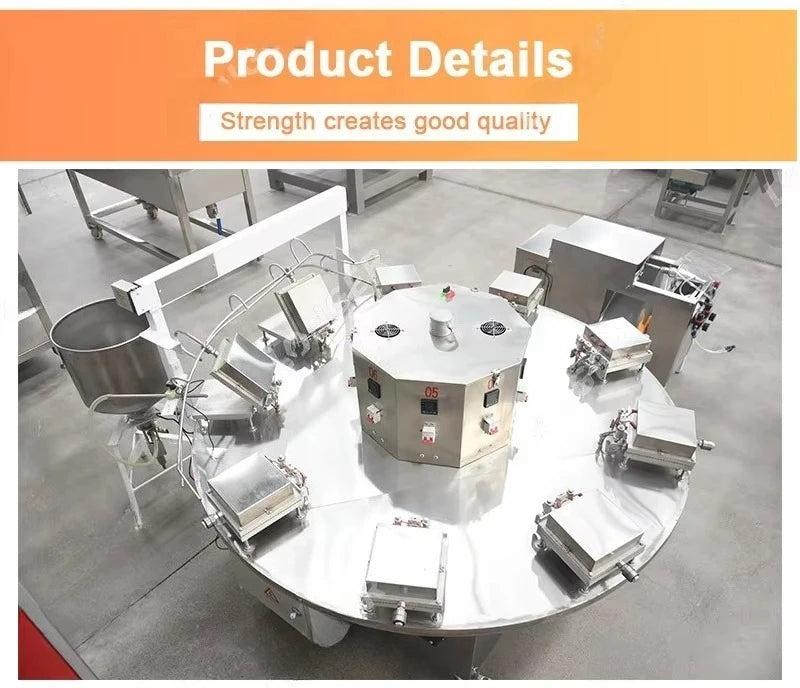 Customized Small Commercial Stroopwafel Line High Efficiency Ice Cream Cone Crispy Egg Roll Waffle Maker Top Selling