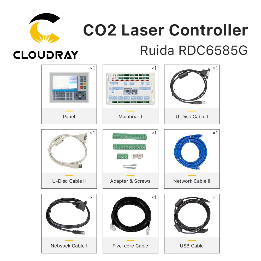 Cloudray Ruida RDC6585G Laser Controller 8 Axes Motion Control for Co2 Laser Engraving and Cutting Machine Controller System