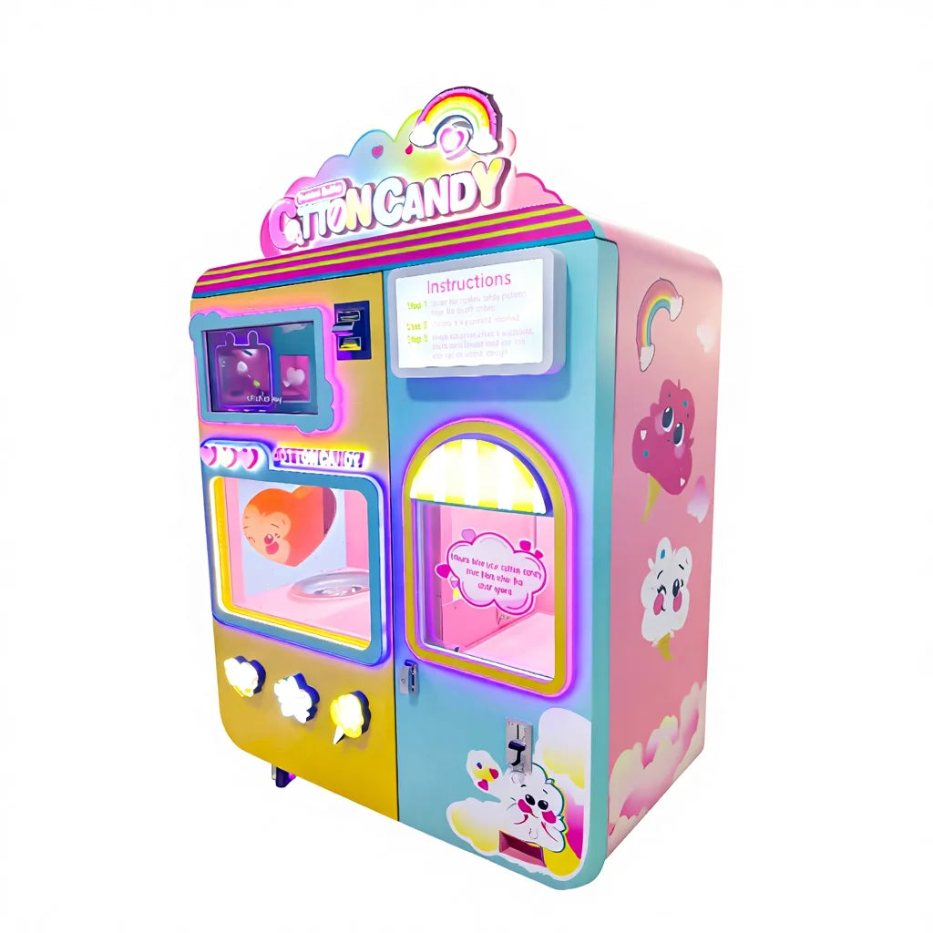Professional Customized Automatic Candy Cotton Machine Factory Commercial High Profit Durable Candy Floss Vending Machine