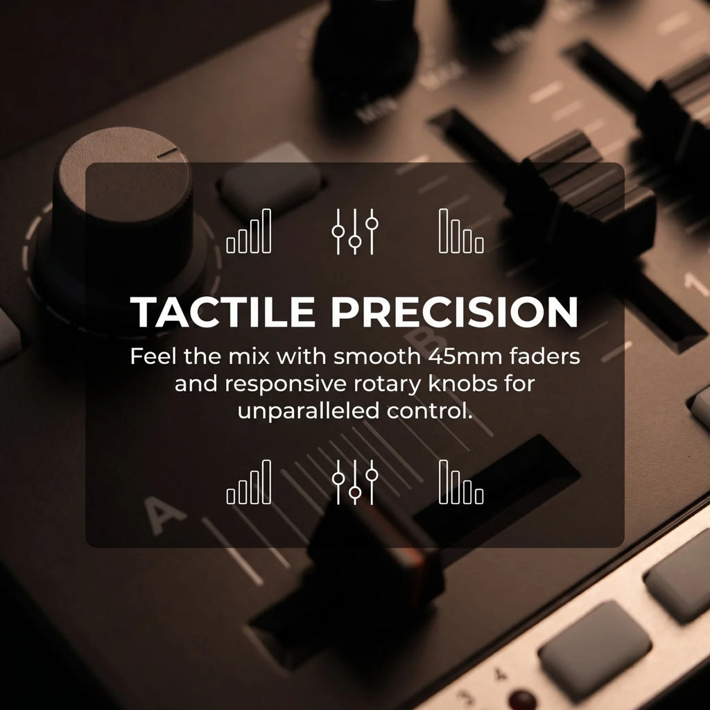 Worlde EasyControl.9 MIDI Controller – 9 Assignable Knobs/Sliders/Buttons, 6 Transport Controls, Plug & Play, No Driver Needed