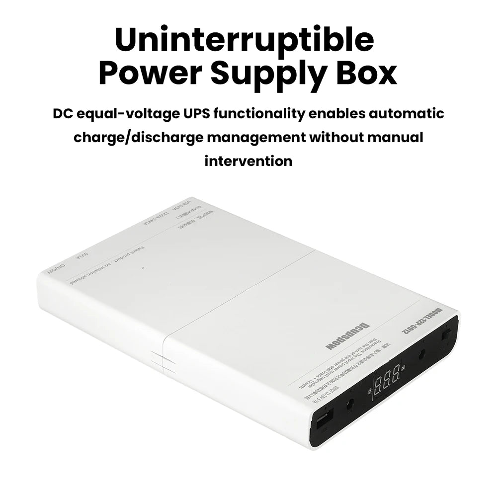 DC 5V9V12V UPS Output Uninterrupted Power Supply 12x18650 Power Bank Box for Cellphone Power Storage Case Optical Modem Router