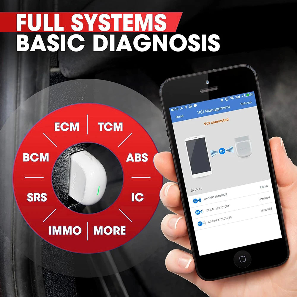 Autel AP200 Bluetooth OBD2 Scanner MaxiAP Code Reader with Full System VIN TPMS IMMO Service Car Diagnostic Tool for IOS Android