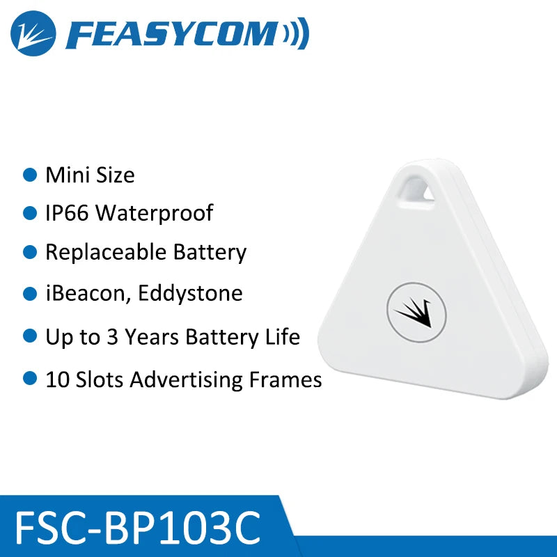 FeasyBeacon BP103C Mini BLE Asset iBeacon Tags Location Tracking Eddystone Bluetooth Low Energy Beacon with Replaceable Battery