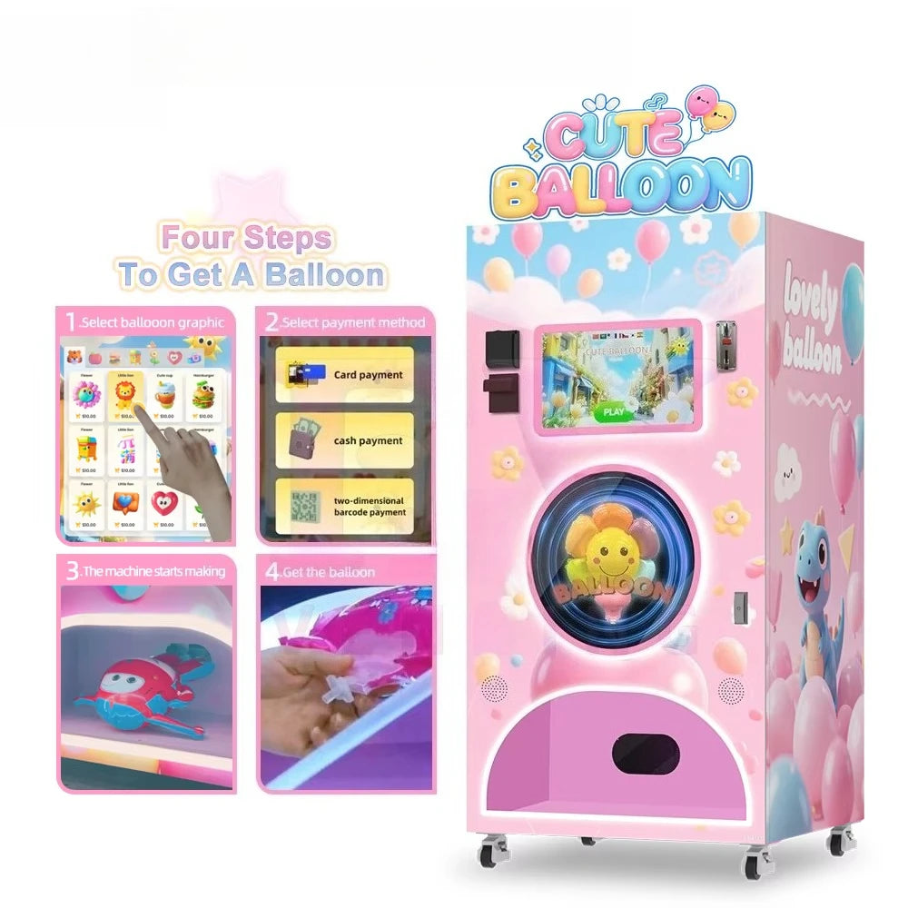 Customized Latest Touch Screen Smart Robot Balloon Vending Machine Fully Automated Credit Card Coin Payment Wholesale