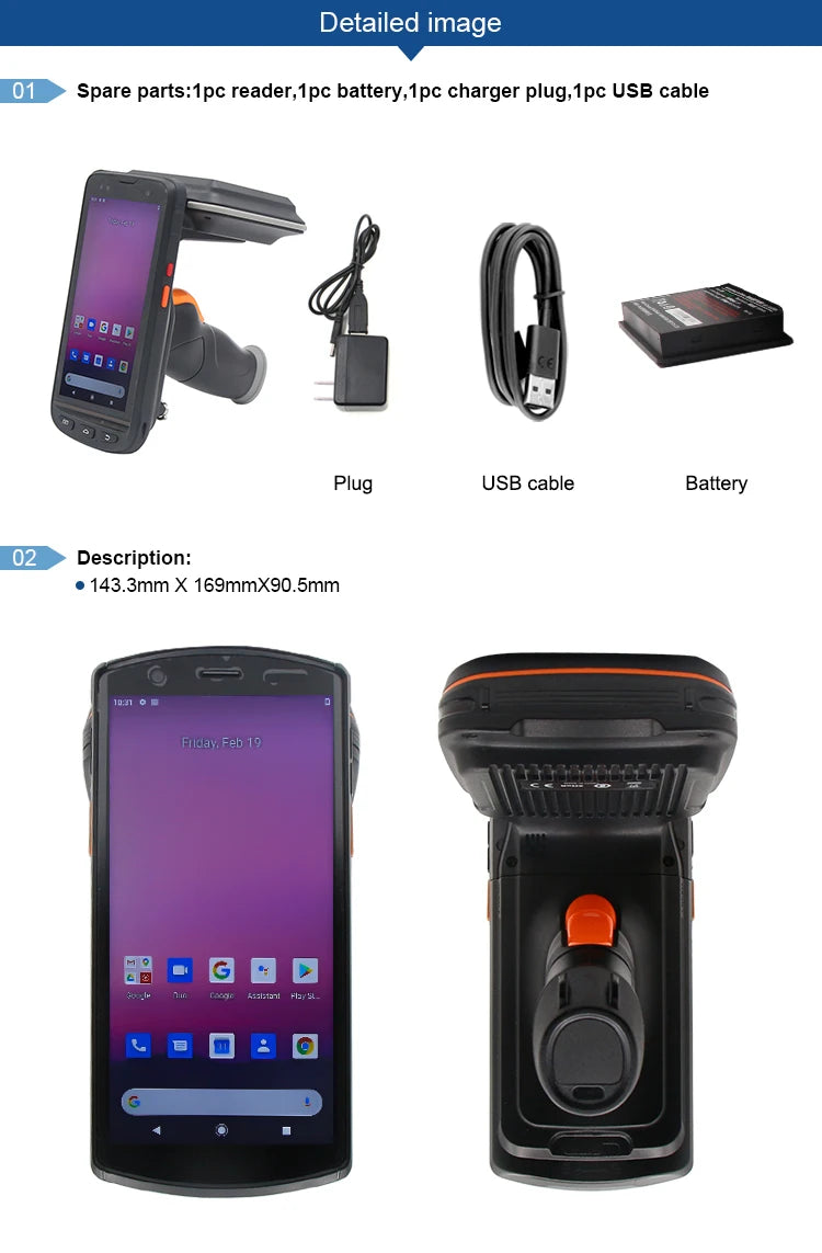 Chafon CF-H906 UHF Handheld Rfid Reader Long Range Android 11.0 with Wifi Bluetooth 4G GPS Camera Function for Warehouse Manage