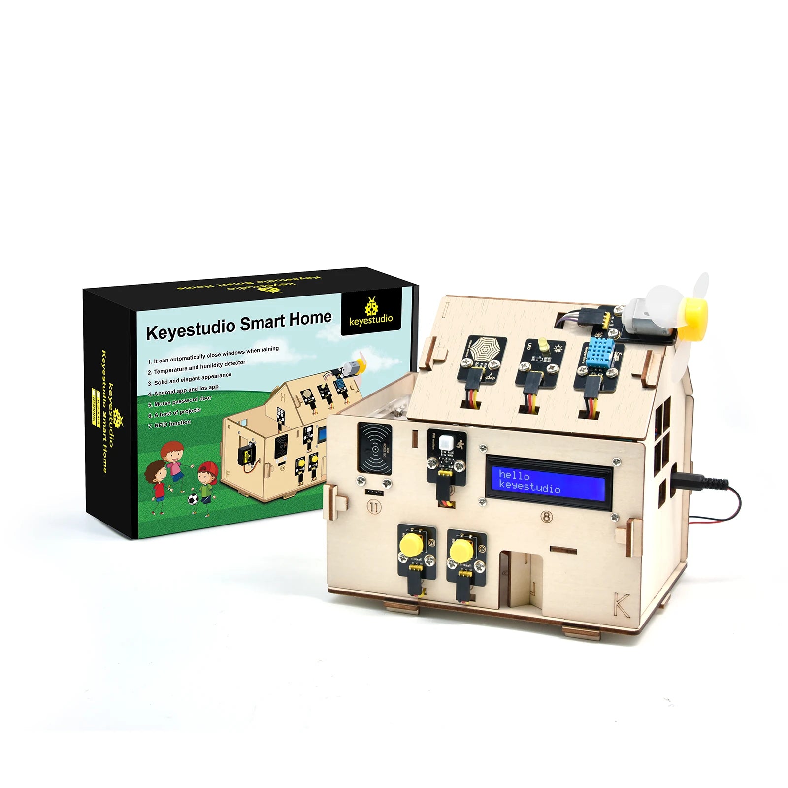 Keyestudio Smart Home IOT Kit With ESP32 Board C language And MicroPython For Arduino ESP32 STEAM Smart House DIY Electronic Kit