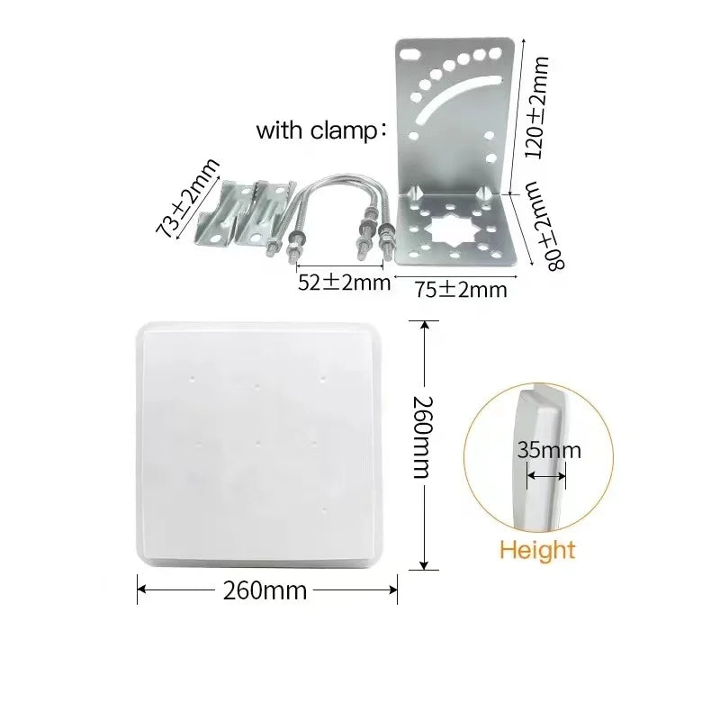 868MHz 915MHZ RFID Flat Antenna Metal Bracket Outdoor Waterproof High Gain 9dBi IoT Ultra High Frequency Directional N Female