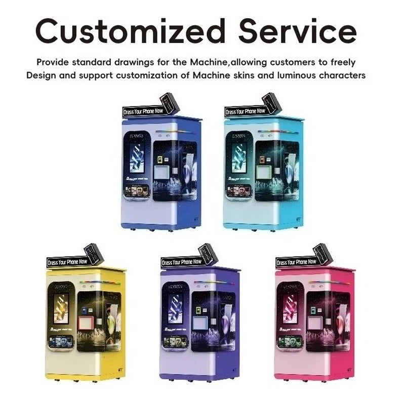 Fully Automatic Customized Mobile Phone Tempered Glass Film Vending Machine Commercial Credit Card Application High Efficiency