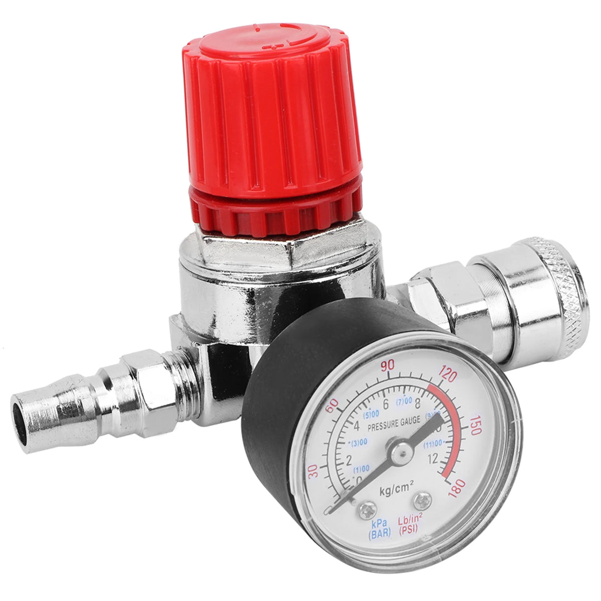 Pressure Control, Pressure Regulator Switch Control Valve Gauge with Male/Female Connector for Air Compressor