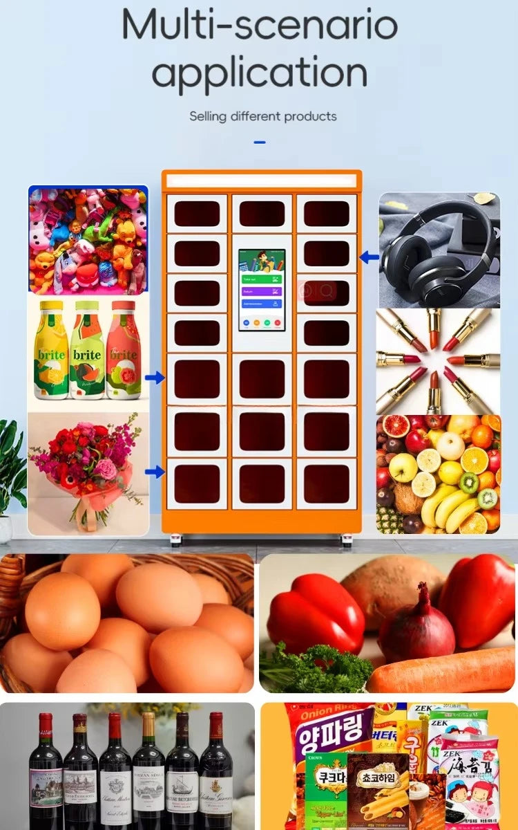 Customized Smart Lockers Vending Machines Sell Fresh Eggs, Vegetables, Fruits, Smart Electronic Lockers