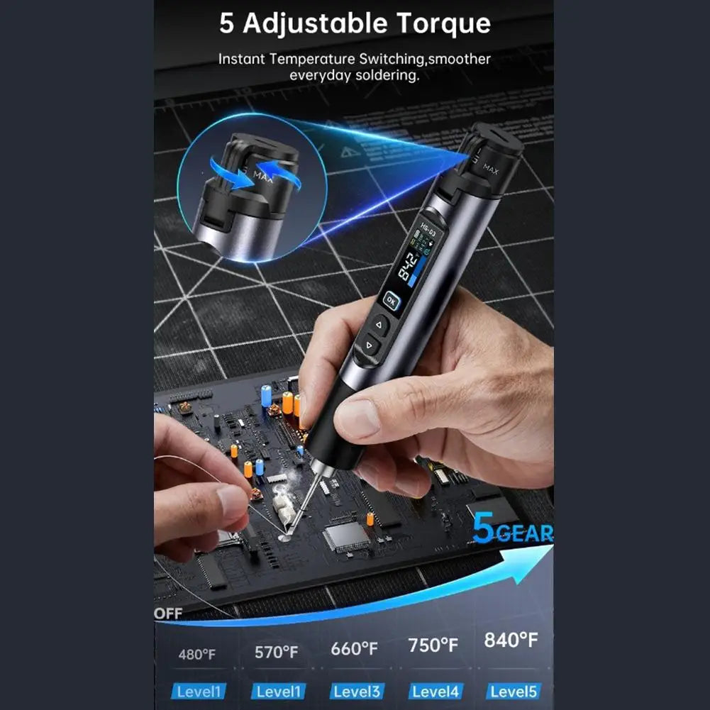 For FNIRSI HS-03 Wireless Electronic Maintenance Pen  Smart Thermal Tool With Auto Sleep Rechargeable TypeC Interfac