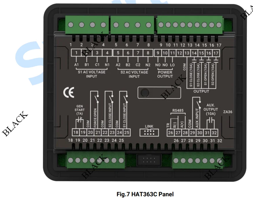 HAT363C SmartGen ATS controller Generator Dual Power Automatic Switch Control Module With RS485 Isolated Communication Port