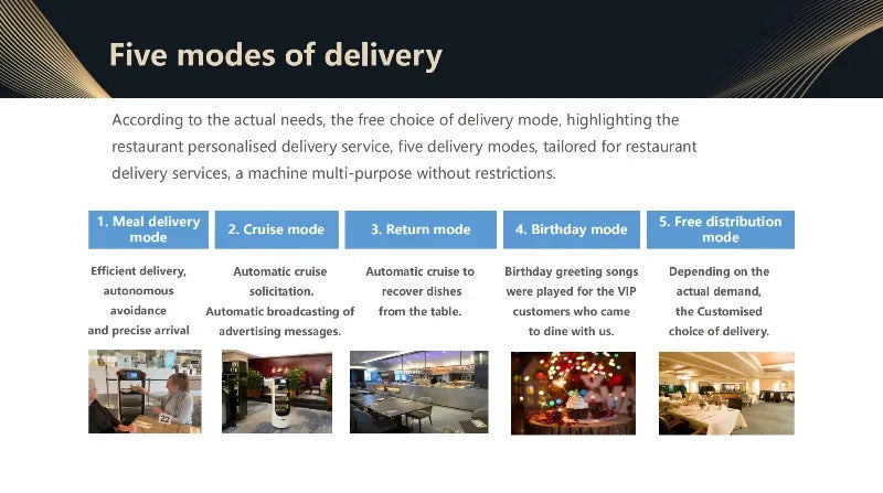 Commercial Autonomous Food Delivery Robot - Customized WiFi Intelligent Guiding Food Service Robot for Restaurant & Hotel