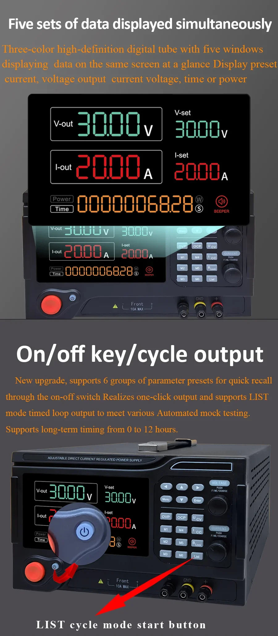 laboratory adjustable 800V 3A programmable dc power supply