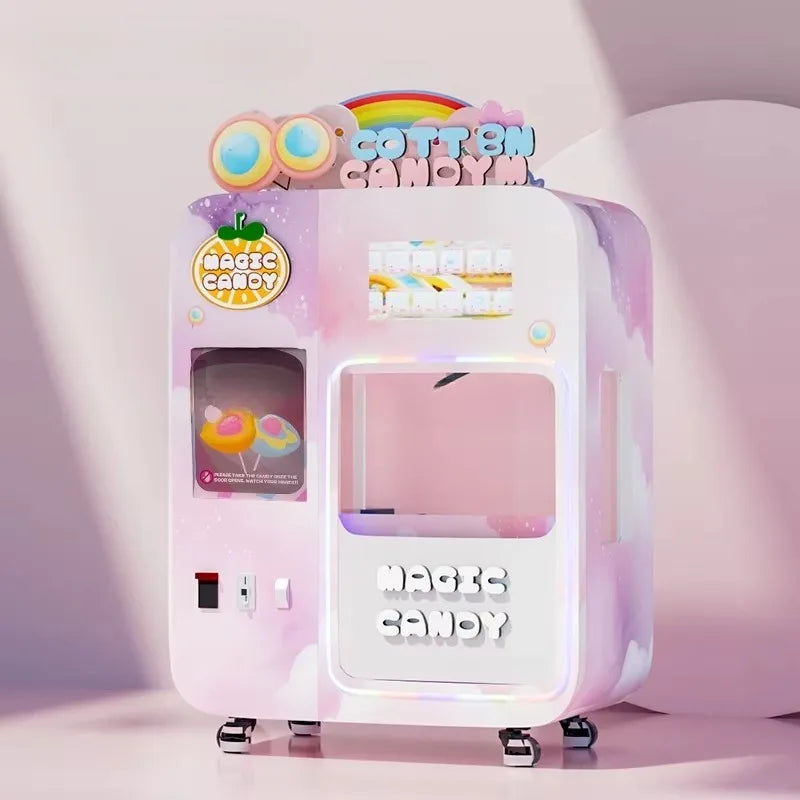 Commercial Semi Automatic Cotton Candy Machine Push Button Cotton Candy Vending Machine Automated Sweetness Cotton Candy Machine