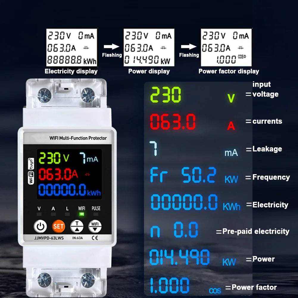 Smart WiFi Automatic Reclosuring Protector Intelligent Circuit Breaker Single Phase Reclosing Switch Voltage Protective Device