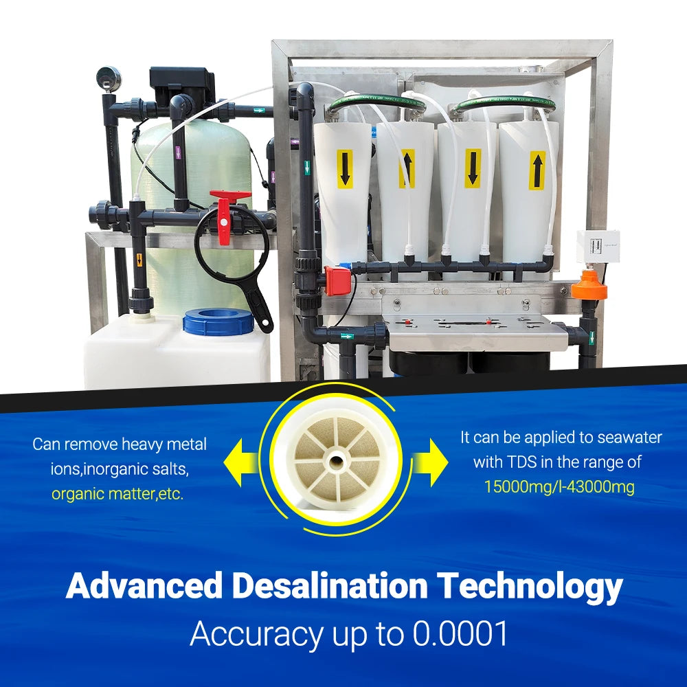 500lphro Seawater Reverse Osmosis Desalination Water Treatment Plant System for Drinking Water