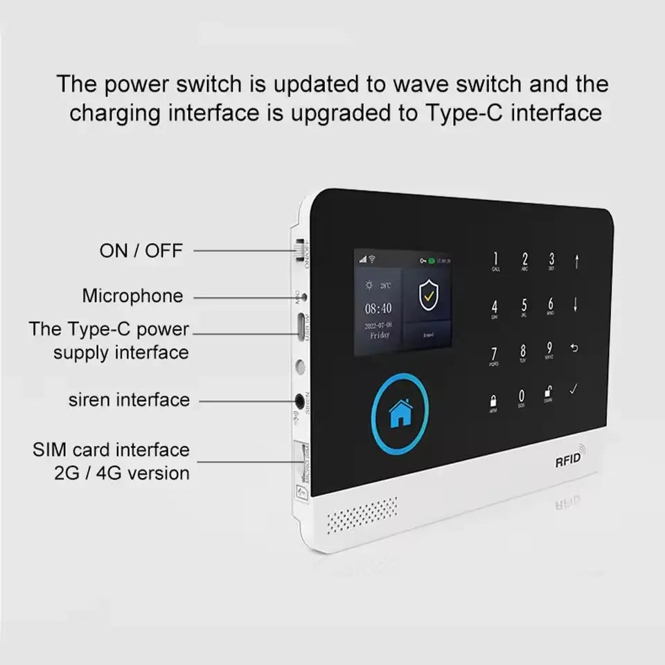 Smart Home Solar powered siren Tuya WIFI GSM Alarm System Wireless Smart Life APP 433MHz Safe Security Gap PIR Motion with Alexa
