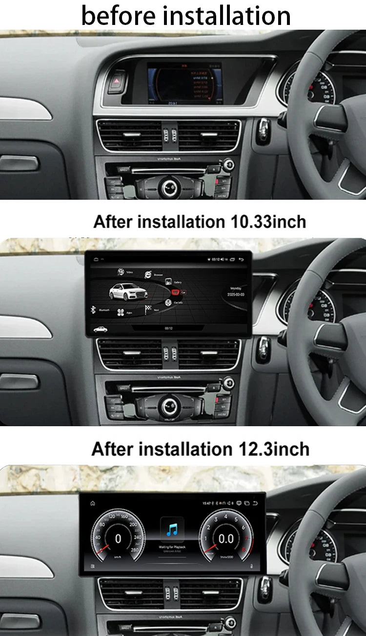 GPS RHD Android 16 Car Radio Multimedia Player for Audi A4 B8 A5 2009 - 2016 Wireless Carplay 4G DSP Stereo Ultra-thin Screen