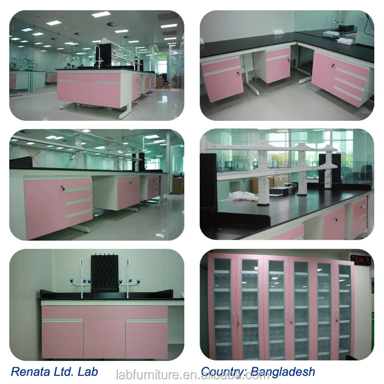 Hot Selling Lab Furniture Laboratory Metal Bench With Wood Cabinet For School
