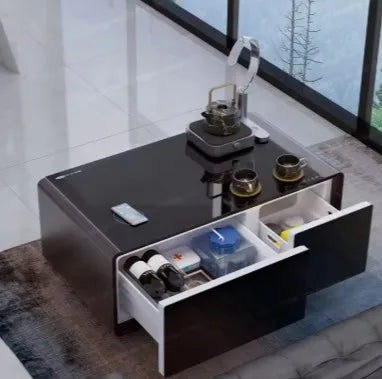 Smart coffee table refrigerator with wireless charging multi-function furniture automatic defrosting