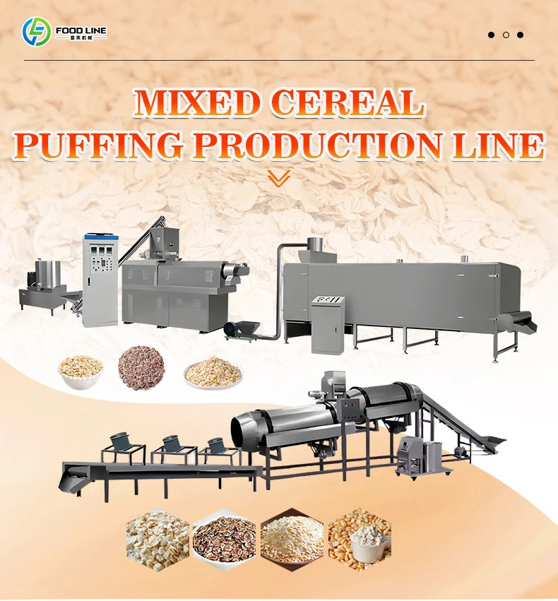 Custom Automated Process Control Oatmeal Cereal Making Machine Consistent Product Shape Mini Cereal bar Making Machine