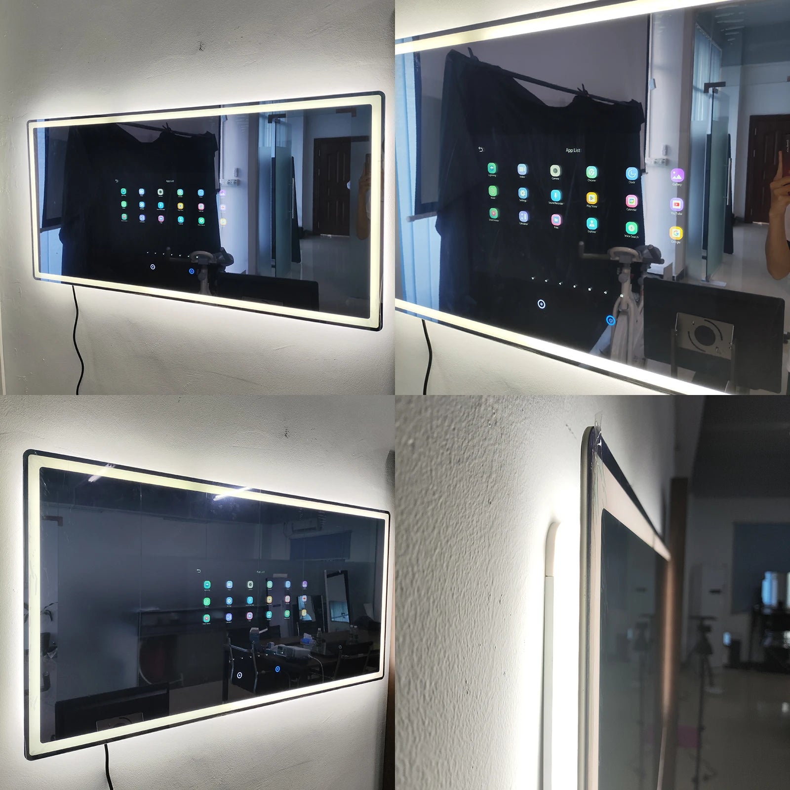 Hotel Bathroom Full Function Smart Android Tv Mirror Bath Gym Smart Led Bathroom Mirror with Touch Screen Magic Smart Mirror