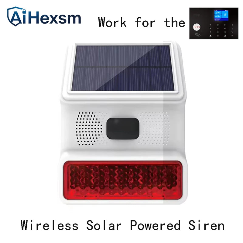 Smart Home Solar powered siren Tuya WIFI GSM Alarm System Wireless Smart Life APP 433MHz Safe Security Gap PIR Motion with Alexa