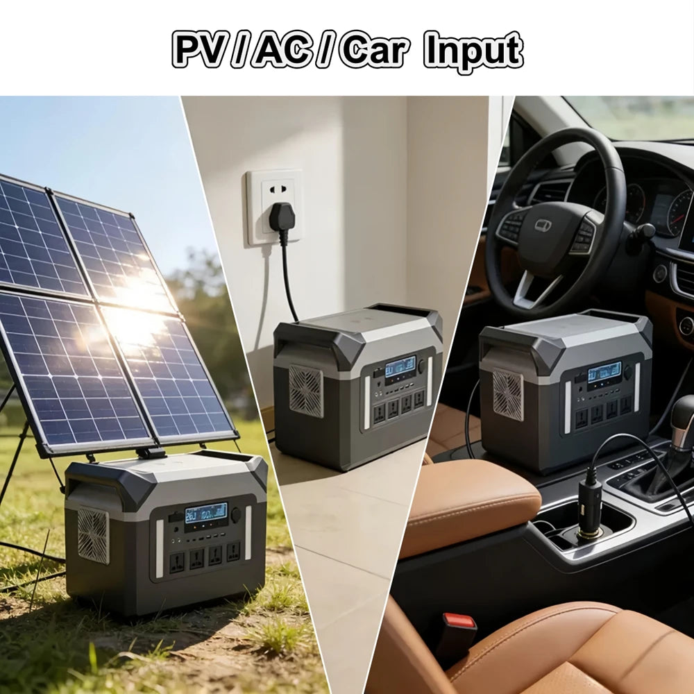 3000W Portable Power Station LiFePO4 Battery Solar Generator Power Bank Outdoor Camping Emergency Energy Storage Power Supply
