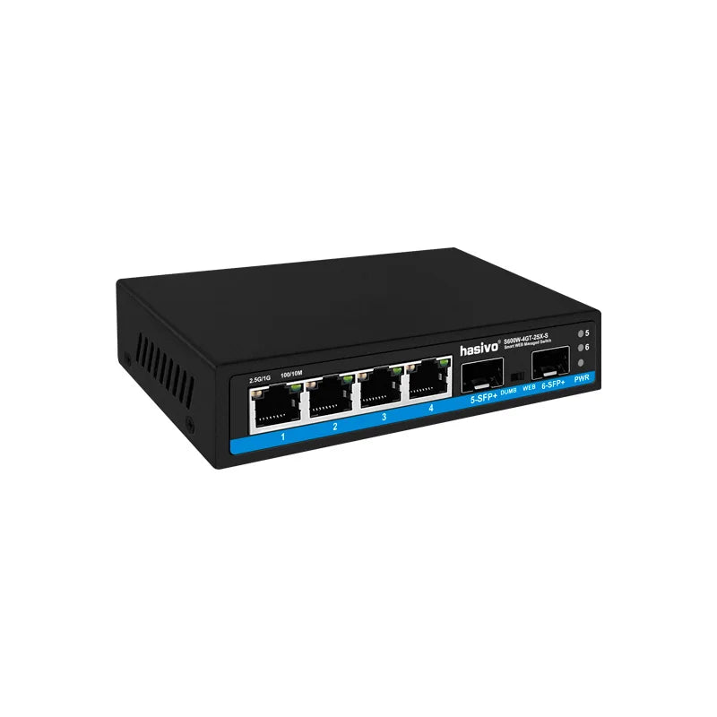 Smart Web Managed 4 Port 2.5Gbps RJ45 Switch With 2x10G SFP+  10Gbps