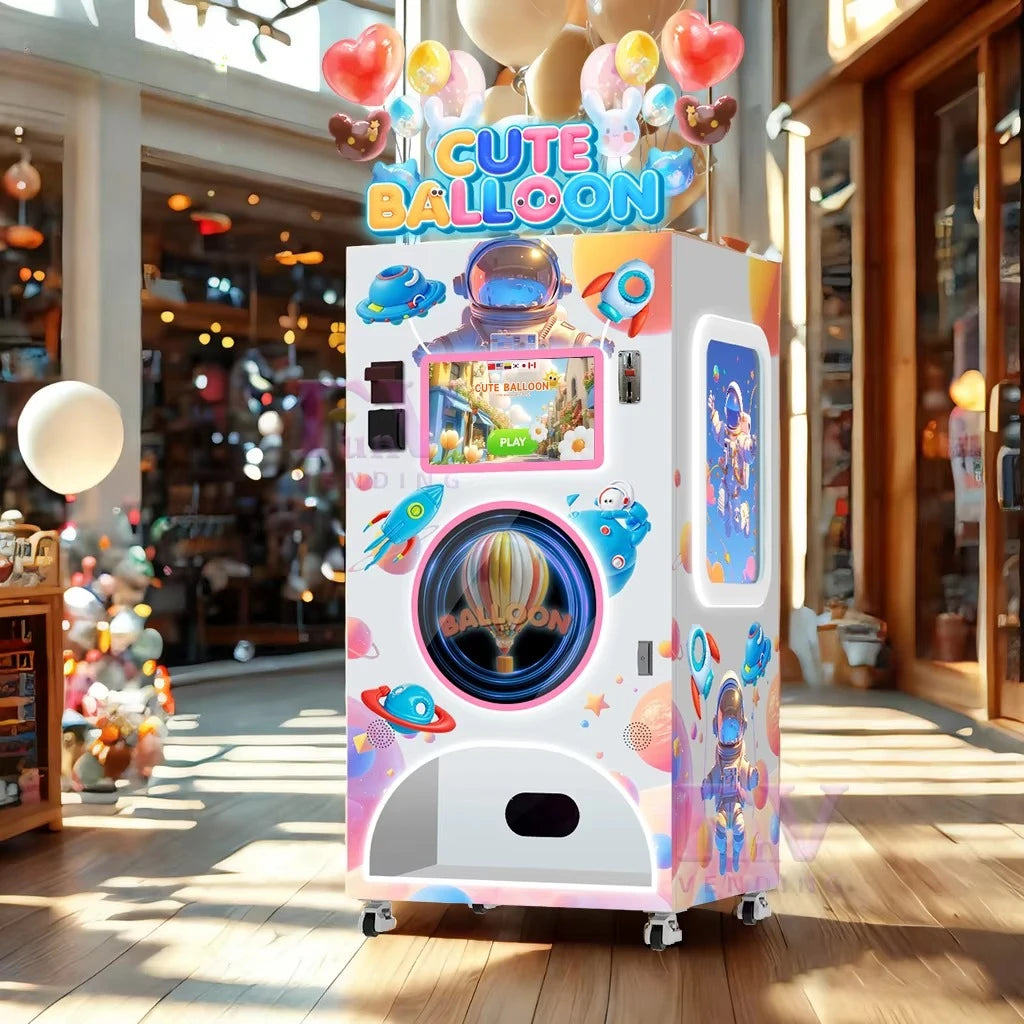 Custom Logo Commercial Automatic Balloon Vending Machine Efficient Coin Card Payment Options Retail Business Use High Efficiency