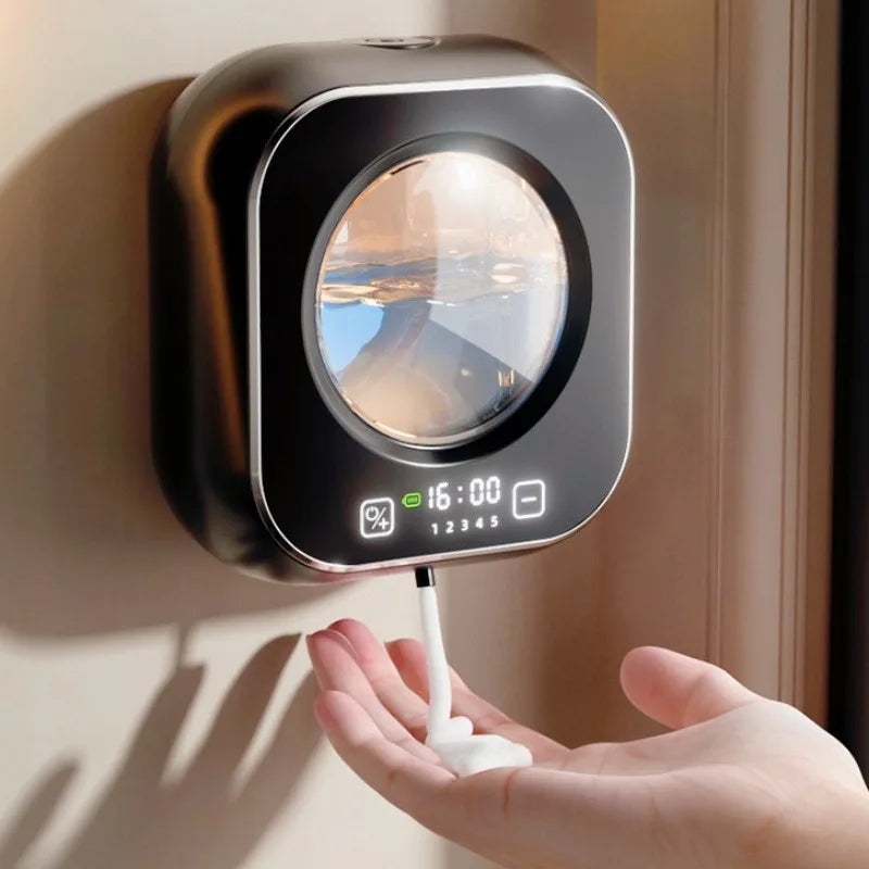 Smart Automatic Foaming Soap Dispenser - USB Wall Mount Touchless Rechargeable LED Screen Display Large Capacity Adjustable Foam