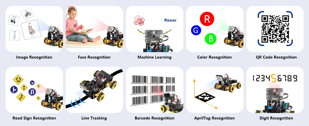 ACEBOTT AI Robot Car Kit with Real-Time Object Detection and Tracking for Arduino Smart Robotics Programming Kit