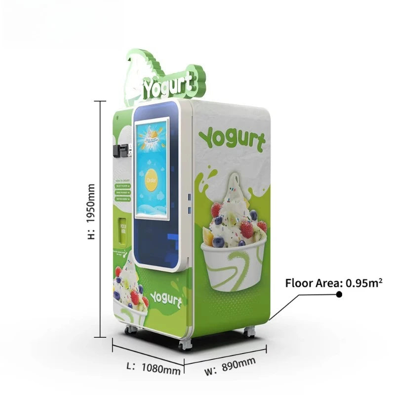 Customized Commercial Ice Cream Vending Machine Fully Automatic Touchscreen Self-Serve 24/7 Shopping Mall