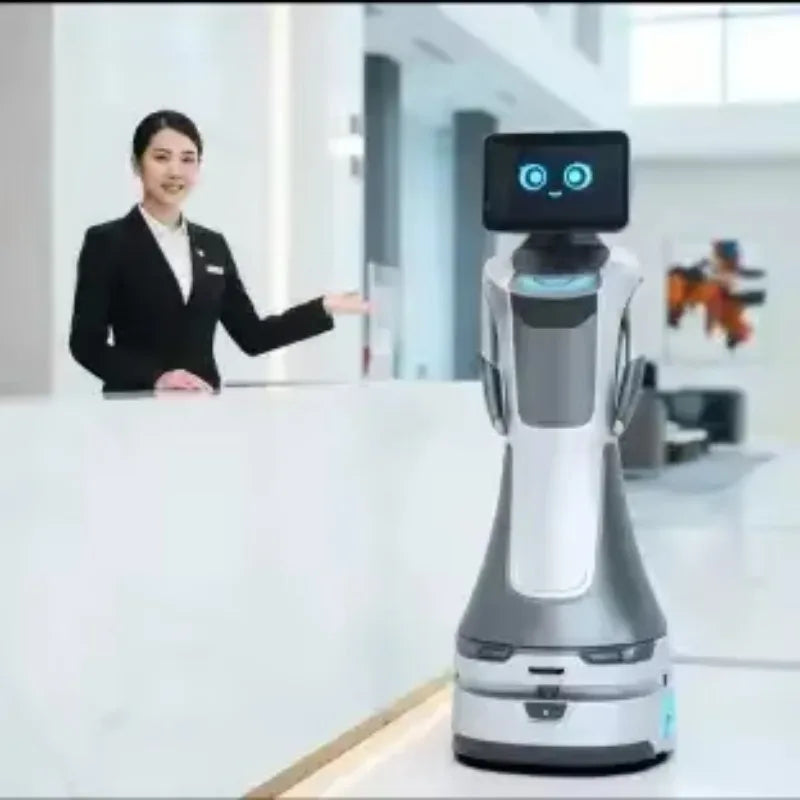 Customized Dual Screen Showroom Robot - Commercial AI Humanoid Welcome Reception Guided Tour Robot