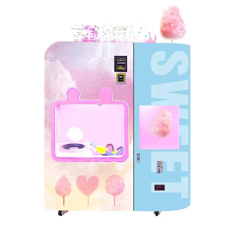 Custom Full Automatic Cotton Candy Vending Machine Commercial Electric Robot Cotton Candy Vending Machine in Mall