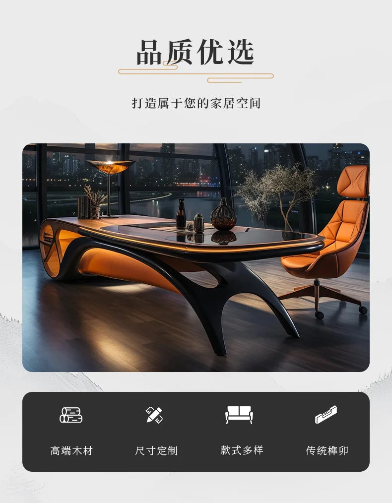 Elegant and creative curved executive desk room offices office desks and workstations Computer desk Room desks writing table