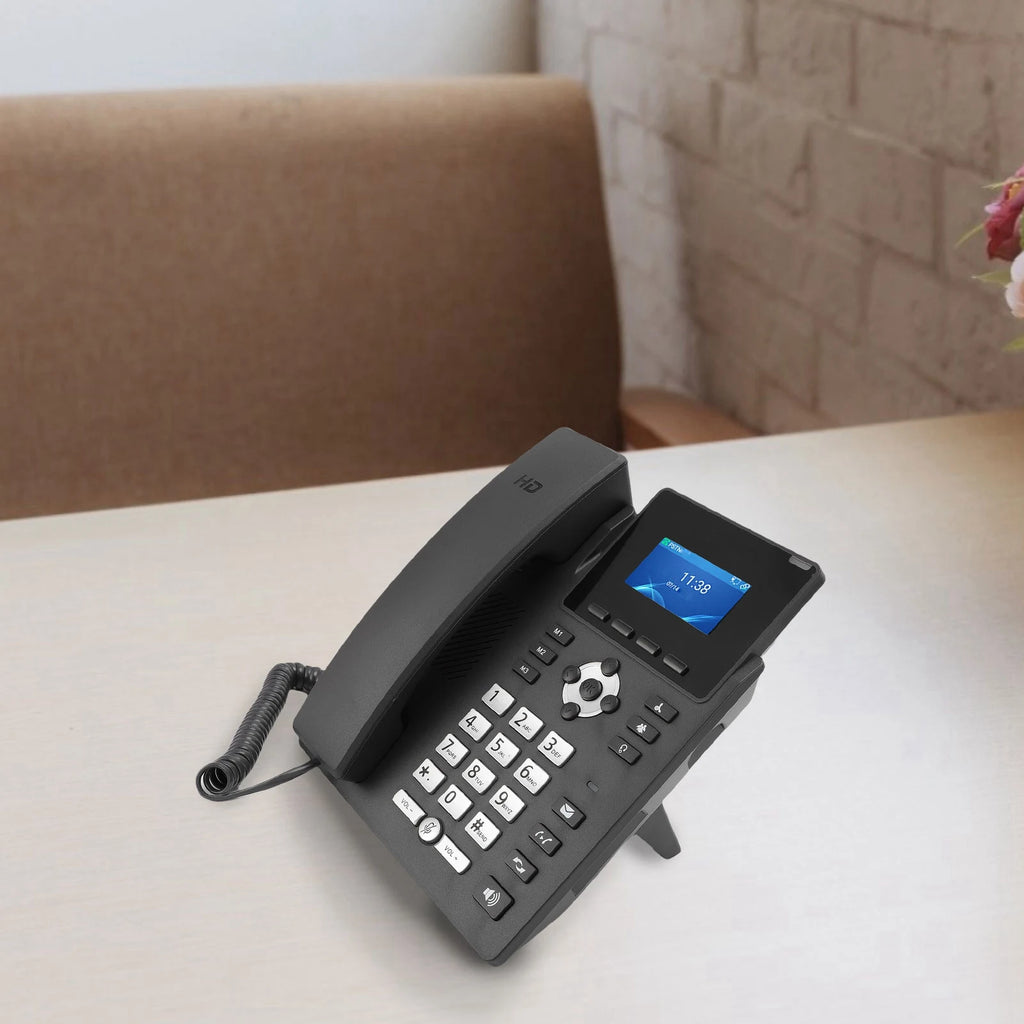 Smart IP Phone Desktop Business Media Phone with Handset Open SIP VoIP Account 2.4 in Color Display Dual Gigabit Ethernet Ports
